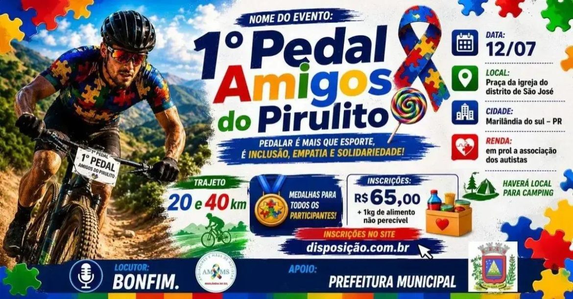 1º Pedal Amigos do Pirulito reúne ciclistas em Marilândia do Sul
