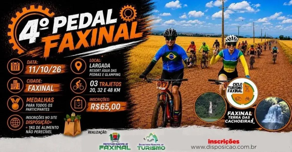 4º Pedal de Faxinal: Inscrições abertas para amantes do ciclismo